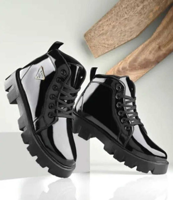 ZAPATOS Boots For Men(Black , 8)