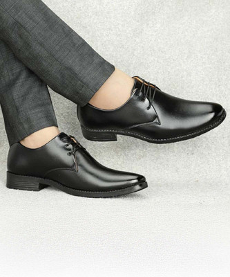 T-ROCK Stylish Look Formal Shoes For Men And Boys Lace Up For Men(Black , 9)