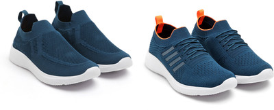 Face Stylish Sports Shoes for Men – Ideal for Running, Gym & Training Sneakers For Men(Blue, Orange, Blue , 7)