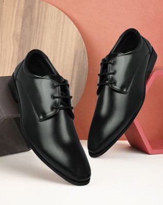 AJANTA Men Formal Shoes with Lace-Up Derby Shoes,Perfect for Formal,Business & Parties Lace Up For Men(Black , 8)