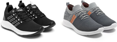 Face Stylish Sports Shoes for Men – Ideal for Running, Gym & Training Sneakers For Men(Black, Grey , 10)