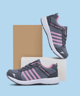 asian FASHION-13cGREYPNKK Sneakers For Women(Grey , 5)