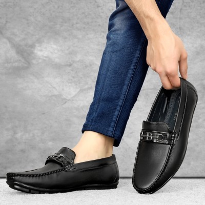 INKLENZO Loafers for Men with Anti-RUST Buckle for every occasions and dailyuse wear Casuals For Men(Black , 7)