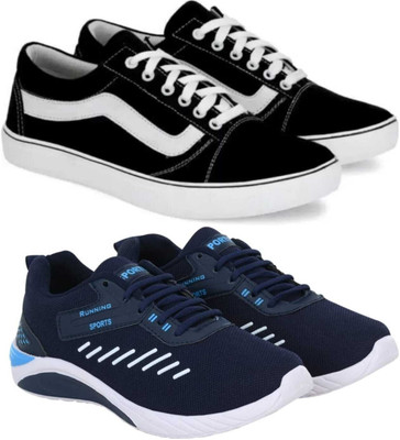 house of common Sneakers For Men(Black, Navy , 6)