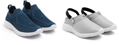 Face Sneakers For Men(Grey, Blue , 7)