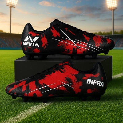 NIVIA INFRA 2.0 Football Shoes For Men(Red, Black , 10)