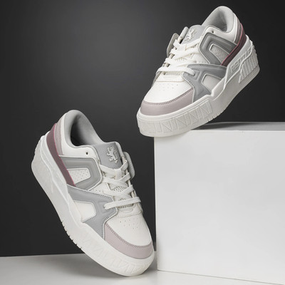 RED TAPE Casual Sneaker Shoes for Women | Classic Rounded Front & Cushioned Impact Sneakers For Women(White, Purple , 5)