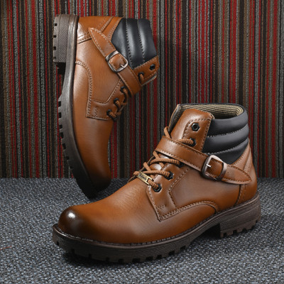 Vellinto Vellinto COMMANDER Casual Boots For Men ll Bikers Boots Boots For Men(Beige , 8)