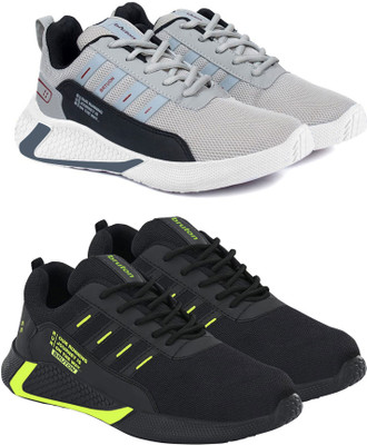 BRUTON 2 Combo Sneaker Shoes Sneakers For Men(Grey, Black , 6)