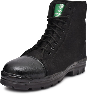 Para Commando Army Jungle Genuine Leather Boot Lace Up For Men(Black , 10)