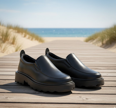 YUVRATO BAXI Men's Faux Leather, Black Casual Formal Moccasion And Loafer Party Wear Shoes Casuals For Men(Black , 7)