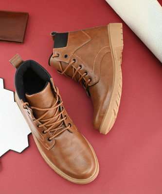PROVOGUE Tan Casual Boots For Men Boots For Men(Tan , 9)