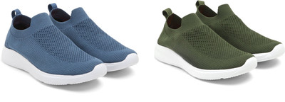 Face Stylish Sports Shoes for Men – Ideal for Running, Gym & Training Sneakers For Men(Blue, Olive , 10)