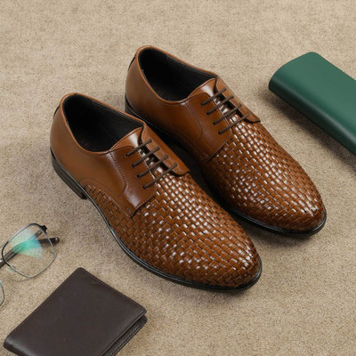 METRO 19-630 Lace Up For Men(Tan , 8)