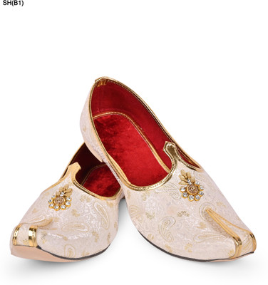 Royal Khwaab Wedding Jutis for men Mojaris For Men(White , 9)