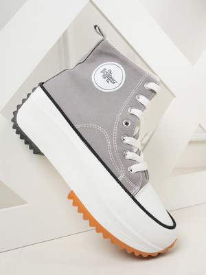 Roadster Roadster Casual Sneakers Light Weight Stylish Synthetic Leather Party Wear Shoes Canvas Shoes For Women(Grey , 5)