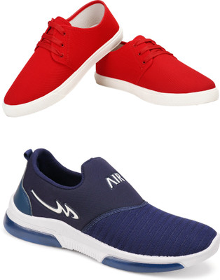 Free Kicks Combo Of 2 Shoes FK-201 & FK-Mexico Sneakers For Men(Navy , 8)