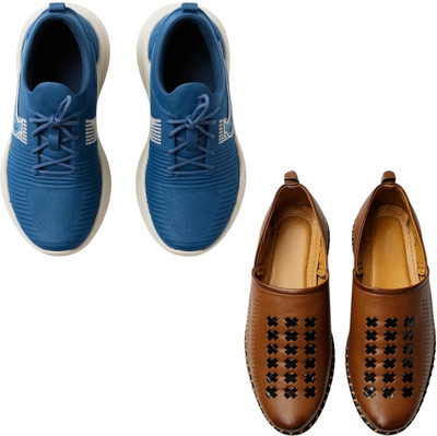 Plama Casuals For Men(Blue, Brown , 6)