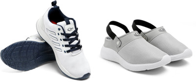 Face Sneakers For Men(White, Grey , 10)