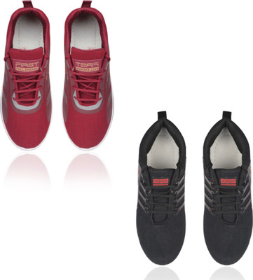 AYANSH MANUFACTURING Walking Shoes For Men(Red, Black , 8)
