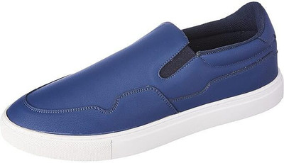 LEE COOPER Leather Casual Slip-On Stylish Lightweight and Comfortable Daily Wear Slip On Sneakers For Men(Navy , 6)