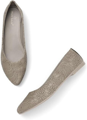 Marc Loire Slip-On Embellished Flat Ballerina Shoes Casuals For Women(Grey , 4)
