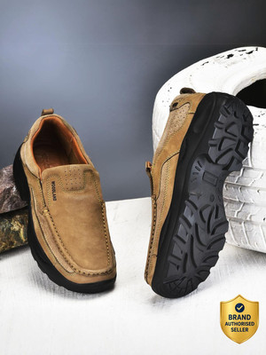 WOODLAND Slip On Lightweight Comfortable Easy Wear Casuals For Men(Khaki , 9)