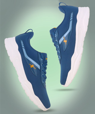 Sparx SM 867 Walking Shoes For Men(Blue, Gold , 7)