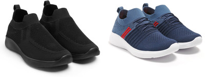 Face Stylish Sports Shoes for Men – Ideal for Running, Gym & Training Sneakers For Men(Navy, Red, Black , 8)
