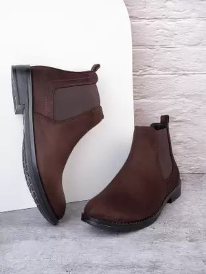 Feet King Trendy mens Chelsea boots Boots For Men(Brown , 6)