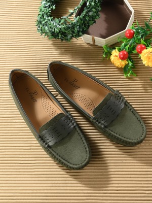 El Paso EPWRB27516 Lightweight Comfort Summer Trendy Premium Stylish Loafers For Women(Green , 4)