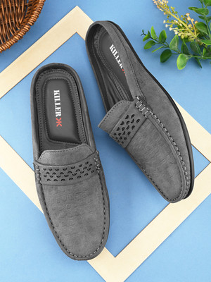 KILLER Men's SS25 Suede Open Loafers Loafers For Men(Grey , 10)