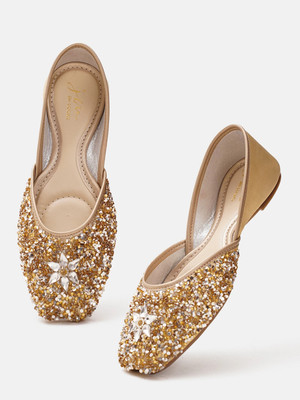 jm looks Slip On For Women(Gold , 6)
