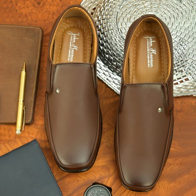 John Karsun Formal Shoes for Men Loafers Comfortable Formal Shoes Slip On For Men(Brown)