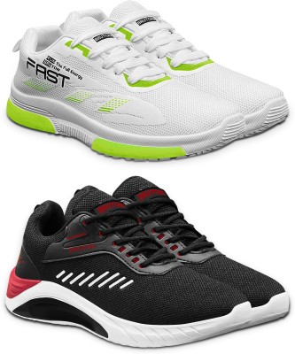 BRUTON Running Shoes For Men(White, Black , 10)