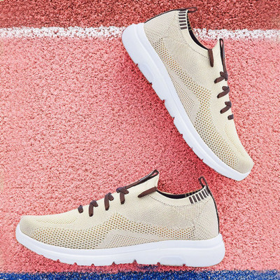 AVANT Everglide Sports Shoes Cushioned Athletic shoes with Bouncy EVA outsoles &Laces Running Shoes For Men(Off White , 6)