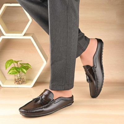 WALKMORA Premium Synthetic Leather Slipon Corporate Casuals For Men(Brown , 11)