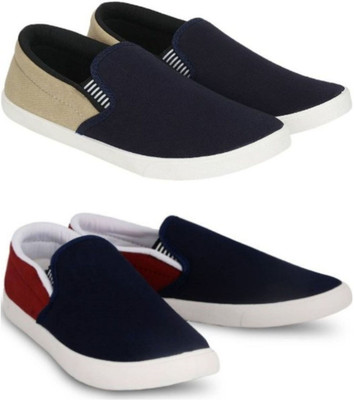 Hotspot 2 Pair Combo Trendy & Stylish Loafers For Men(Multicolor , 7)