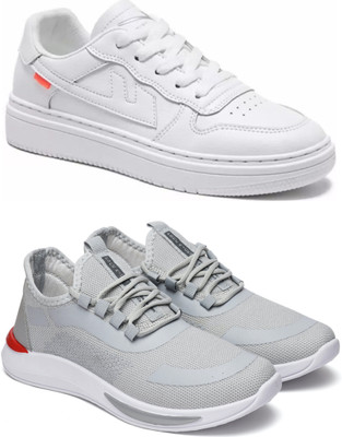 Free Kicks Combo Of 2 Shoes FK-Alpha & FK-434 Sneakers For Men(Grey , 6)