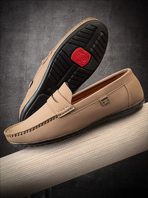 action DRIVE 52 Trendy Comfortable Stylish Casual Slip On Loafers Loafers For Men(Beige , 7)