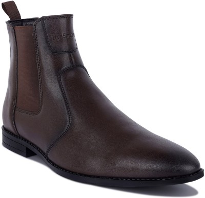 LOUIS STITCH Handmade Brunette Brown Chelsea Boots for Riding Biking for Men - RGCL - UK 7 Boots For Men(Brown)