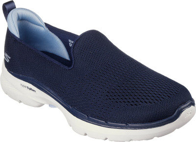 Skechers GO WALK 6 - OCEAN SPLASH Walking Shoes For Women(Blue , 5)