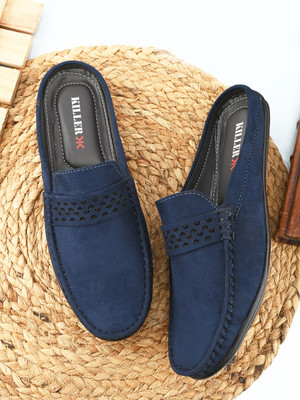 KILLER Men's SS25 Suede Open Loafers Loafers For Men(Blue , 6)