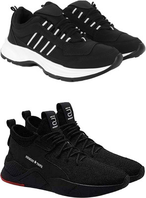 DRACKFOOT Men's Lightweight Comfortable Sports Shoes Casuals For Men(Black , 10)