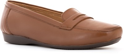 Khadim's Sharon Brown Leather Loafers Casual Shoe Loafers For Women(Brown)