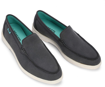 house of common Noak Black Organic Cactus Leather Loafers For Men(Black , 9)