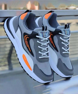lejano Sneakers For Men(Grey, Orange , 6)