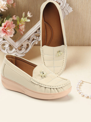 KRAFTER Women Comfortable Bellies (ballerinas) For Girls Bellies For Women(Beige , 8)