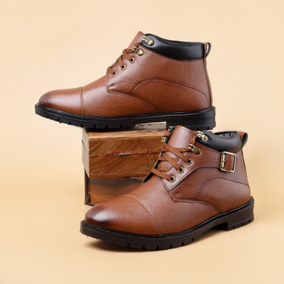 Empeno Comfortable Boots For Men | Extra Cushioned Foot Bed And Skin Friendly Ankle Boots For Men(Tan , 10)