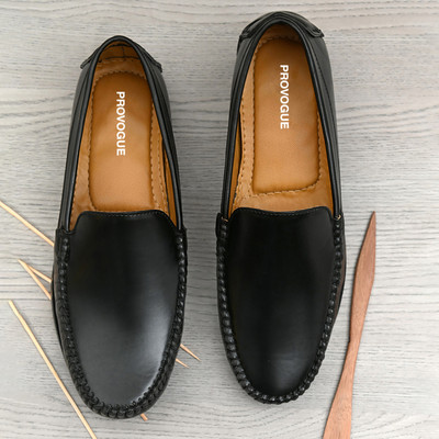 PROVOGUE Loafers For Men(Black , 7)
